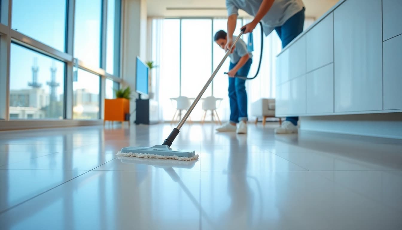 Experience thorough Bond cleaning Logan service showcasing a professional cleaner at work.