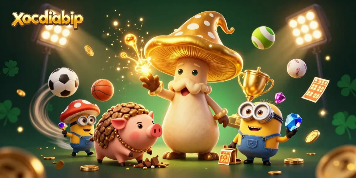 Place bets strategically with xocdiabip in this vibrant 3D casino scene featuring magical elements.
