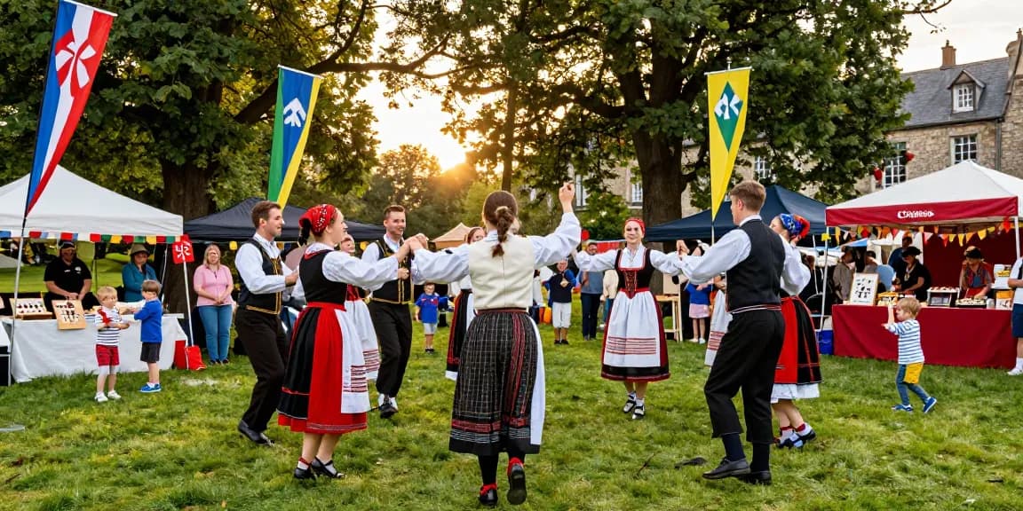 Breton cultural festival atmosphere showcasing vibrant performers while promoting we88 PGSLOT.