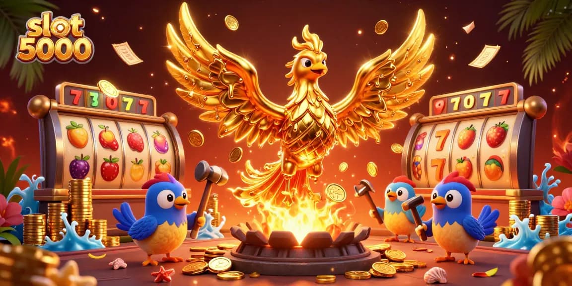 Raih kemenangan dengan slot 5000, simbol keberuntungan dan jackpot berkilau menanti.