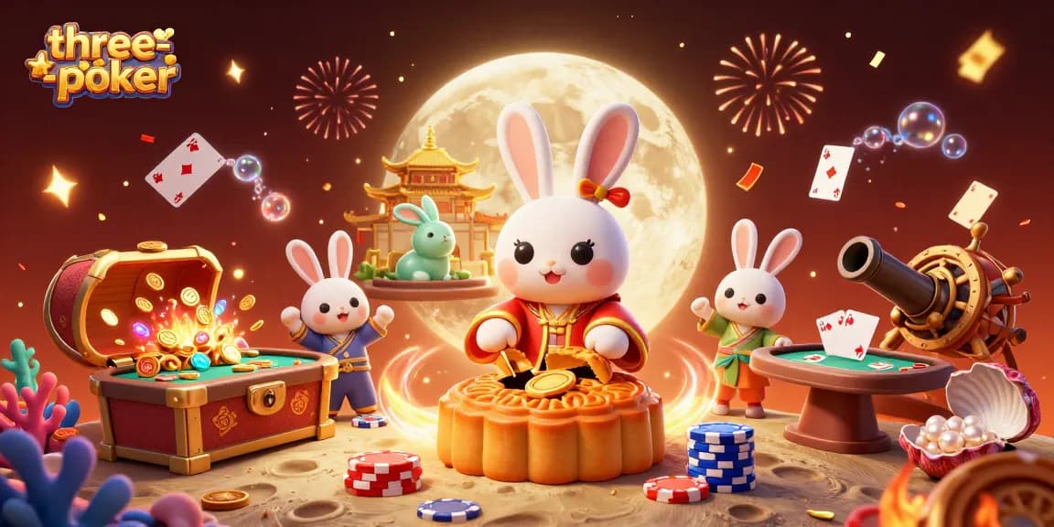 Engaging three-card-poker scene featuring characters and casino elements, showcasing vibrant poker action.