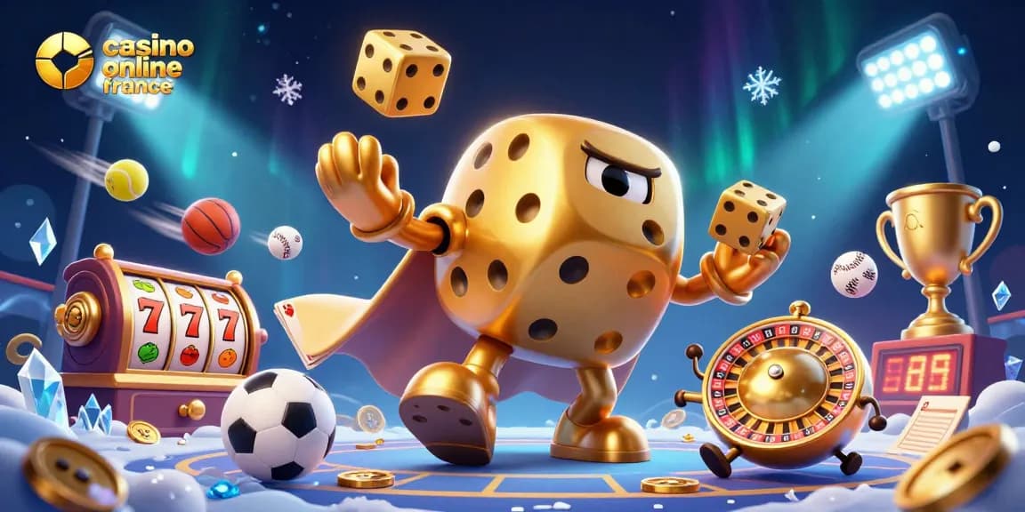 Découvrez l'univers fascinant du casino en ligne France avec des dés dorés et des éléments de jeu captivants.