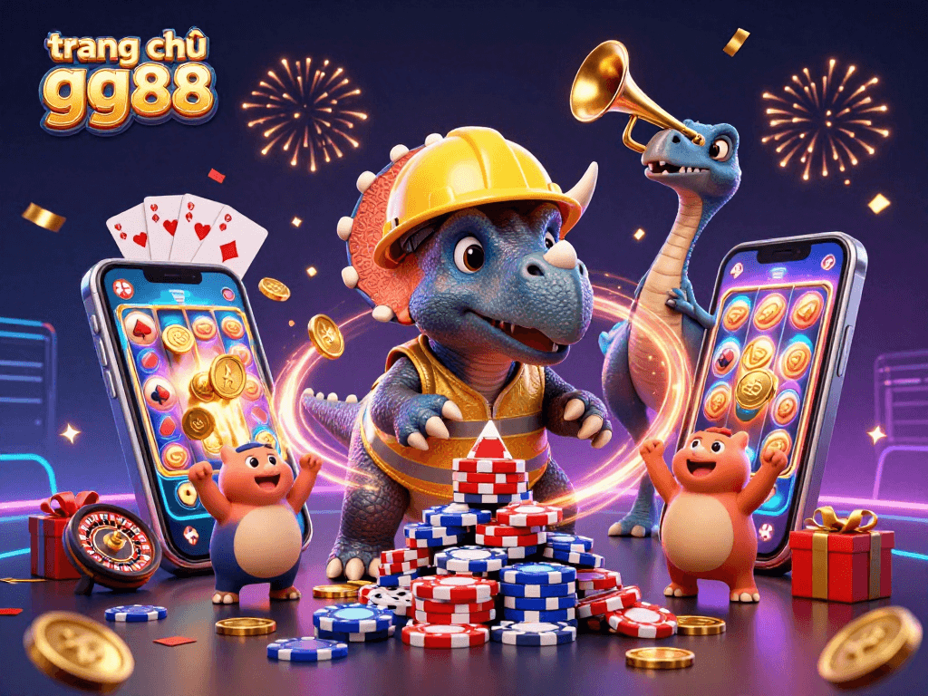 Engage with exciting slots at trang chủ gg88, featuring vibrant games and celebratory characters.