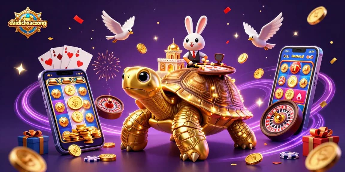 Engage in thrilling daidichxacsong gameplay with a golden tortoise casino scene full of excitement.