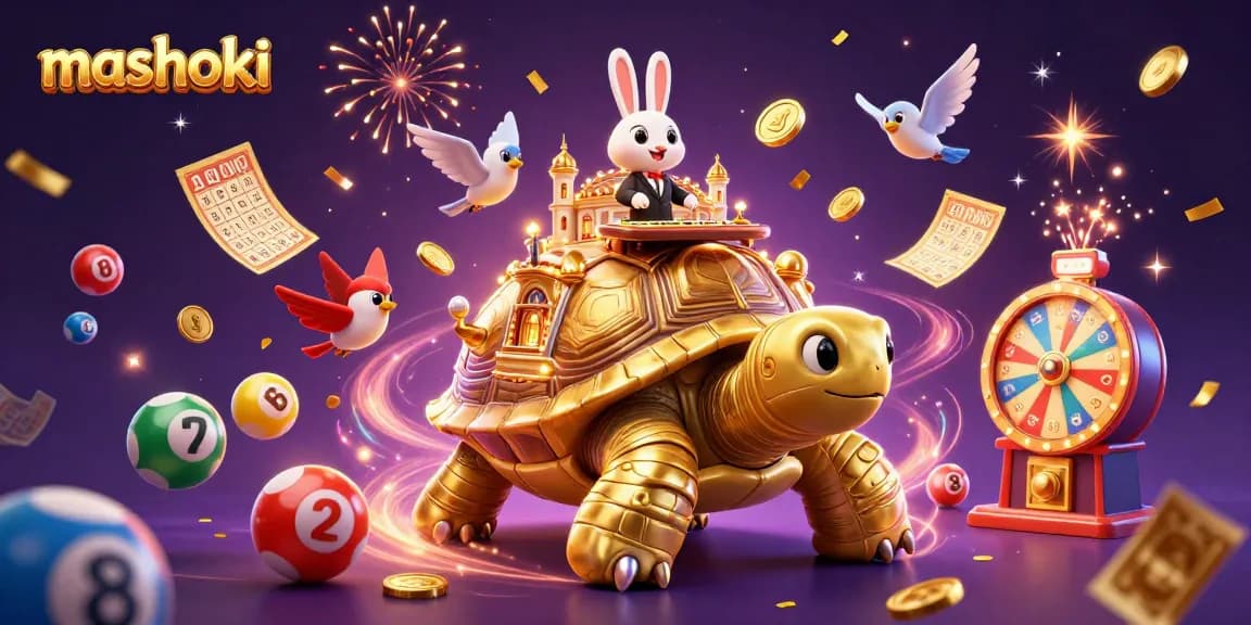 Engage with mashoki as golden coins rain down in this lively casino scene.