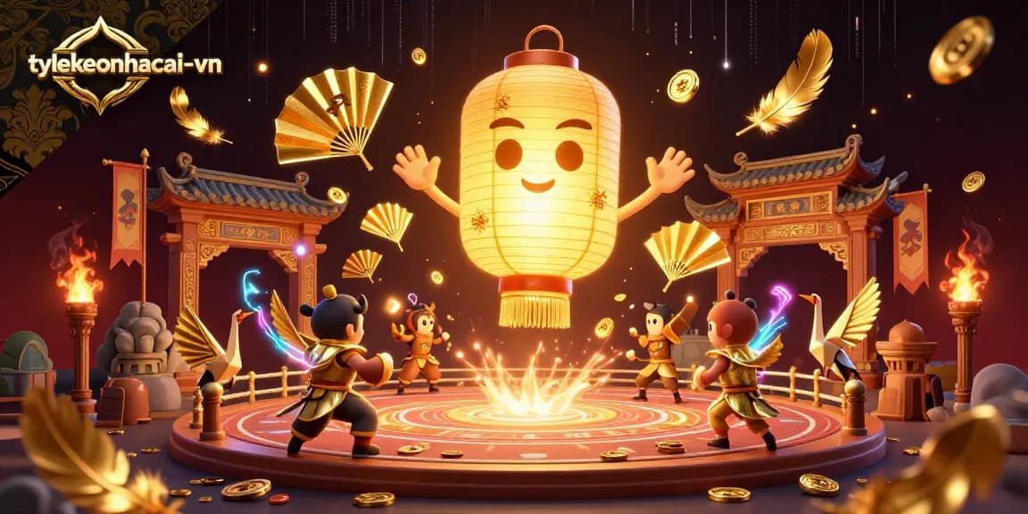 Experience the magic of tylekeonhacai-vn with a vibrant casino scene featuring lucky symbols and energetic gameplay.