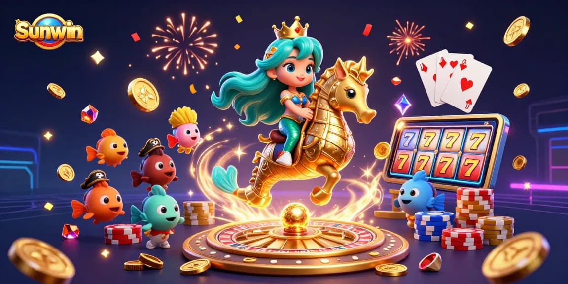 Sunwin Casino: Experience thrilling gameplay with vibrant characters and dynamic treasures.