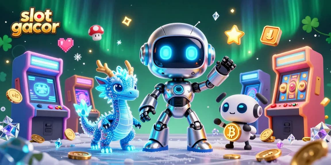 Experience thrilling slot gacor games in a vibrant 3D casino world with digital characters.