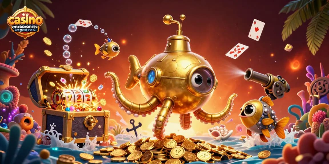 Jouez à des casinos en ligne argent réel avec des machines à sous, trésors et poissons mécaniques.
