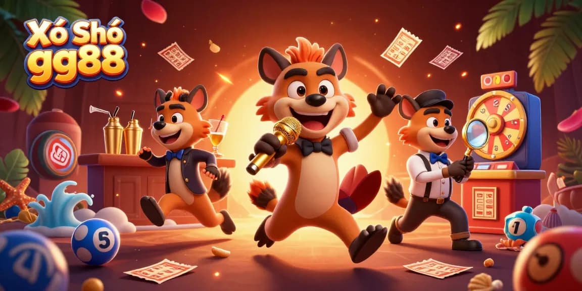 Xổ Số gg88 brings excitement with lively hyenas running a lottery casino club.