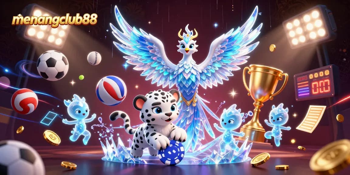 Bet big with menangclub88 as the ice phoenix and snow leopard lead a thrilling casino scene.