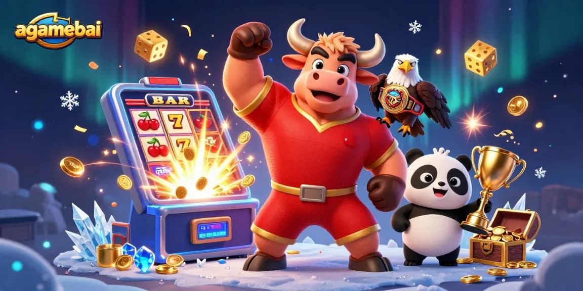 Experience a vibrant casino scene with characters celebrating while playing agamebai, showcasing high-stakes action and energy.