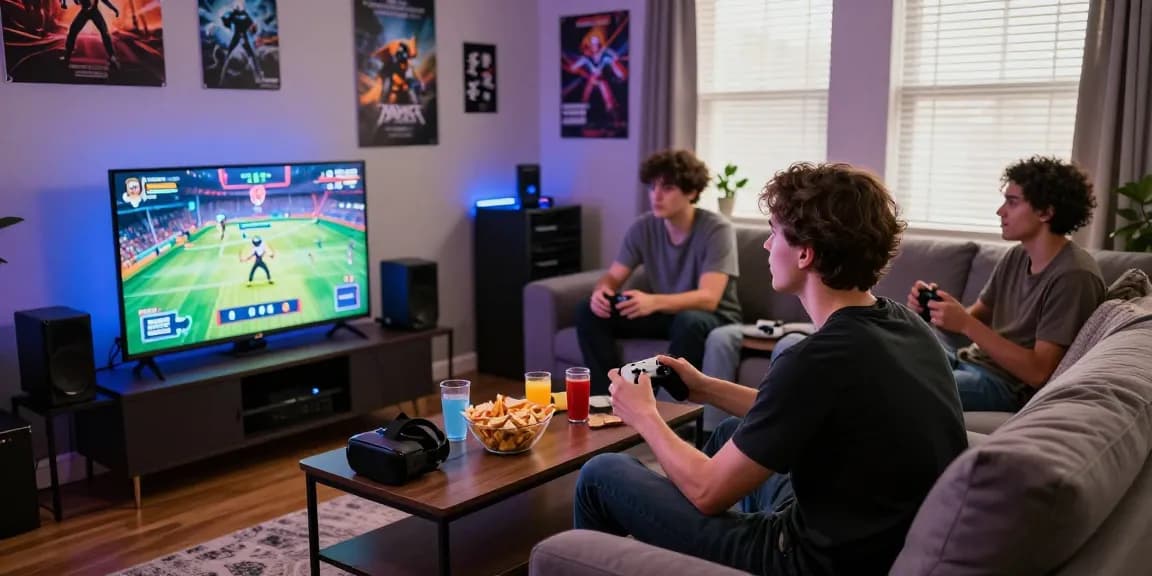 Engaging gaming scene showcasing cika4d in a lively living room setting.