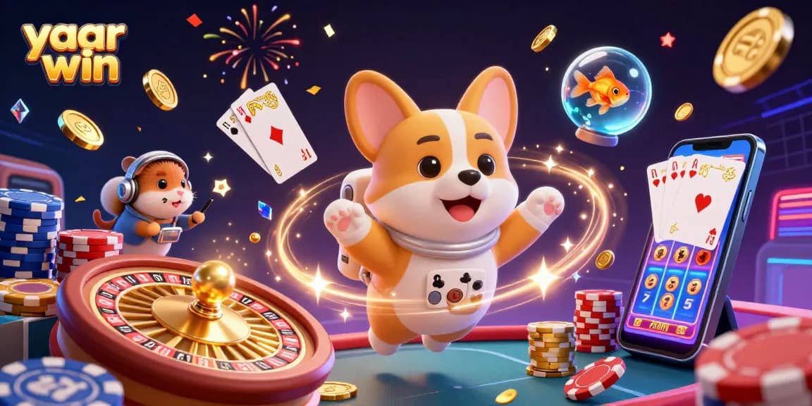 Experience yaar win with exciting space casino action featuring corgi astronauts and vibrant gaming elements.