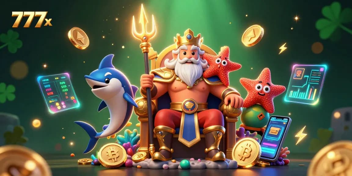 Experience exciting gaming with 777x as Neptune and his samurai guard dominate the casino scene.