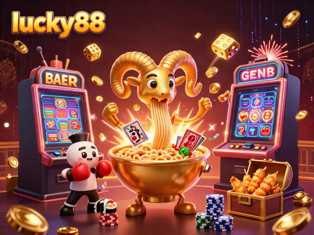 Engage in the exciting world of lucky88 with a playful scene featuring colorful casino characters and vibrant jackpot elements.