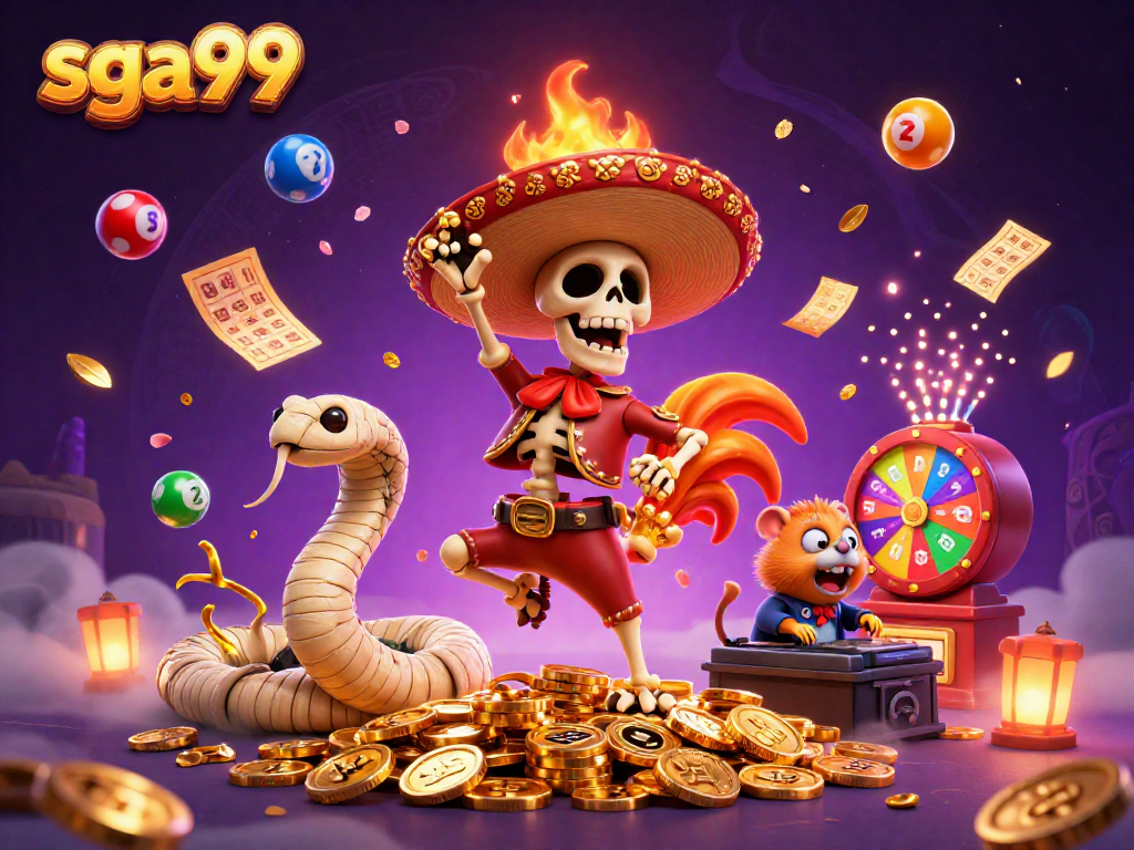 Join the fun at sga99 with a vibrant celebration, featuring exciting casino activities and colorful elements.
