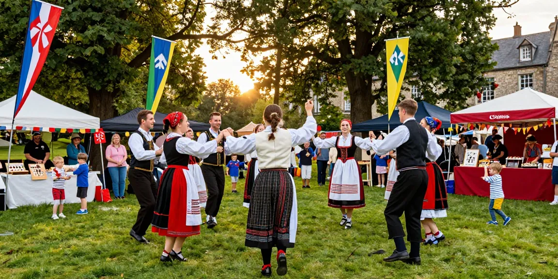 Breton cultural festival atmosphere showcasing vibrant performers while promoting we88 PGSLOT.