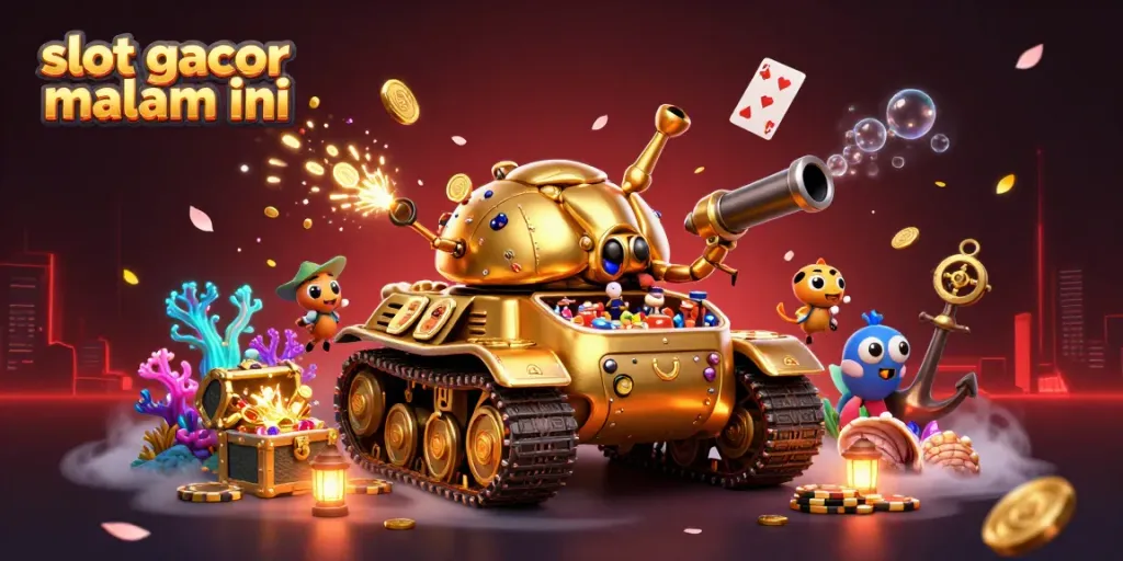 Temukan keajaiban slot gacor malam ini dengan tank kumbang emas 3D yang unik.