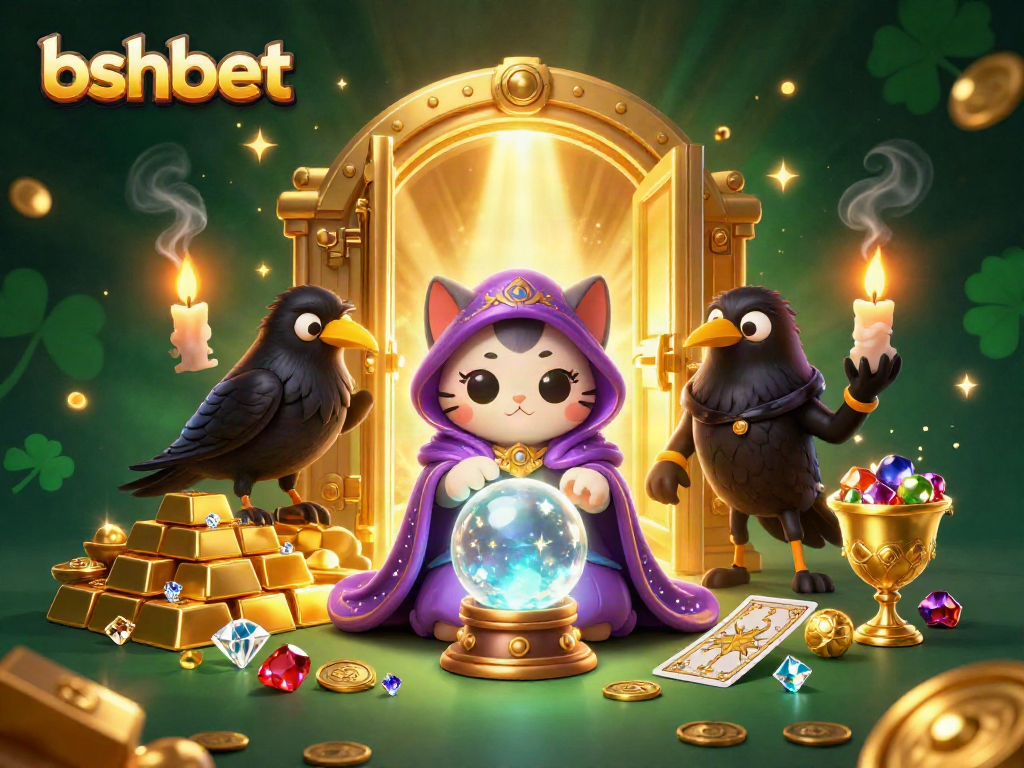 Bets come alive with bshbet's mystic characters and dazzling casino elements glimmering in a vibrant scene.