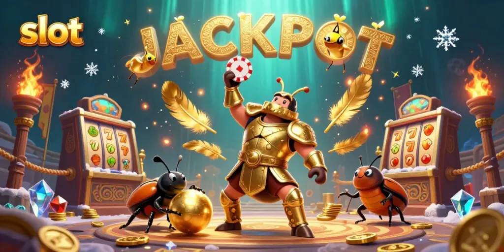 Permainan slot ditampilkan dengan karakter unik dan efek visual yang cerah.