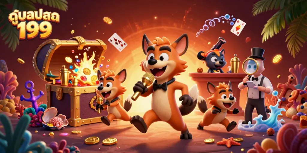 Experience thrilling ดูบอลสด 199 action with our vibrant 3D hyenas in a casino scene.