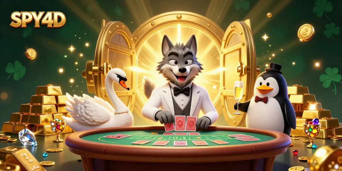 SPY4D menghadirkan pengalaman kasino yang mewah dengan karakter kartun di meja baccarat, memikat untuk dinikmati.