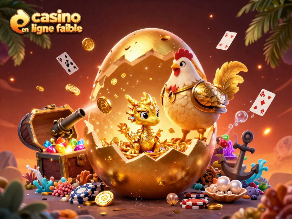 Découvrez le dragon doré protecteur dans un casino en ligne fiable, entouré de richesses et de jeux d'argent.