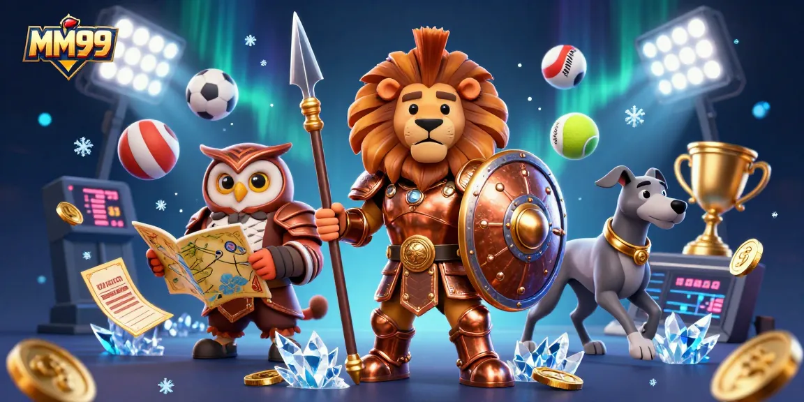 Engage in thrilling sports betting action at MM99 with captivating characters and dynamic game elements.