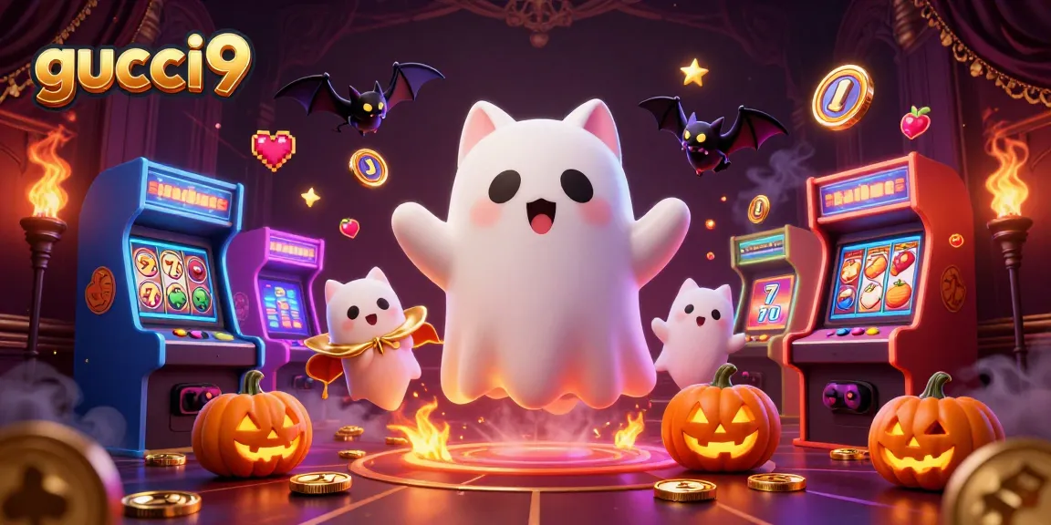 Play a thrilling game at gucci9 with a ghost cat and vampire bat in a haunted casino!